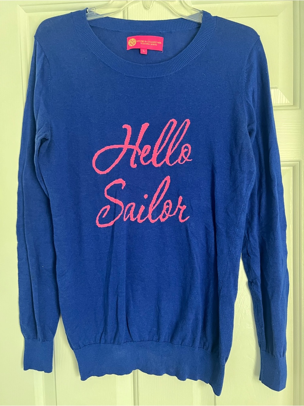 Macbeth Collection Margaret Josephs Hello Sailor Anchor Sweater L